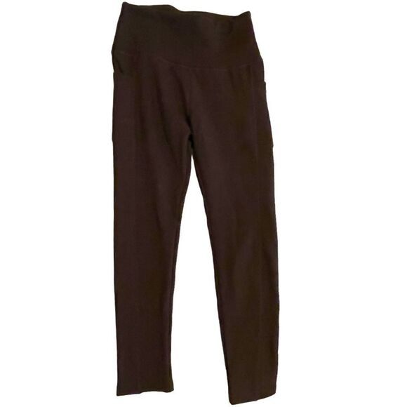 Gayhay Buttery Soft High Waist Leg Pocket Fleece Lined Leggings Brown - Picture 4 of 16
